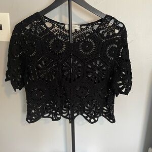 Rebellion Black Crochet Blouse